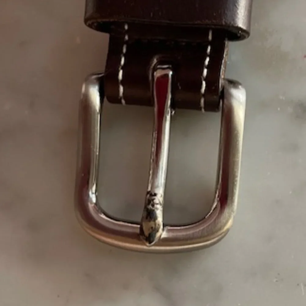 VINEYARD VINES Red Truck Christmas Tree Leather Fabric Canvas Belt 28